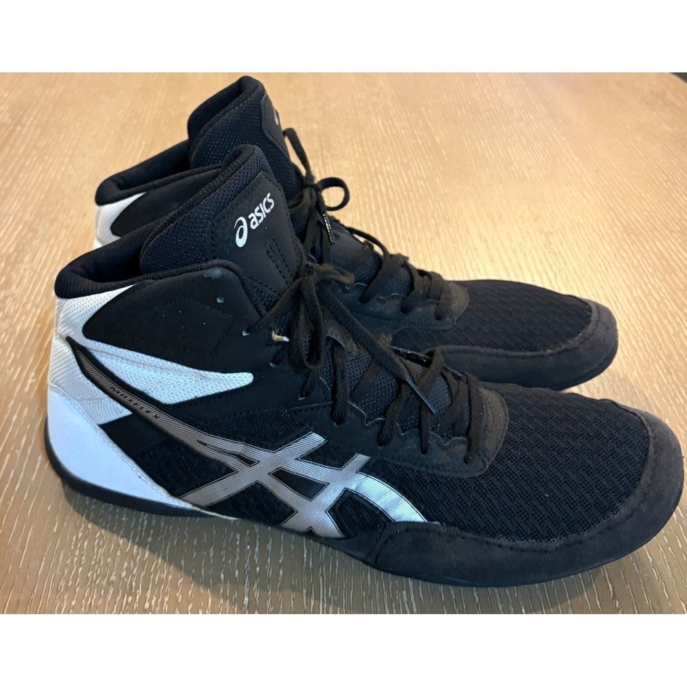 Asics Matflex 6 Wrestling Shoes Black Silver High Top Sneakers Size 13‎